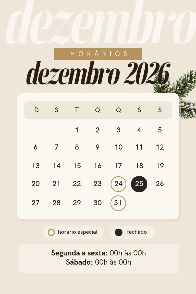 Horários especiais de dezembro do catálogo