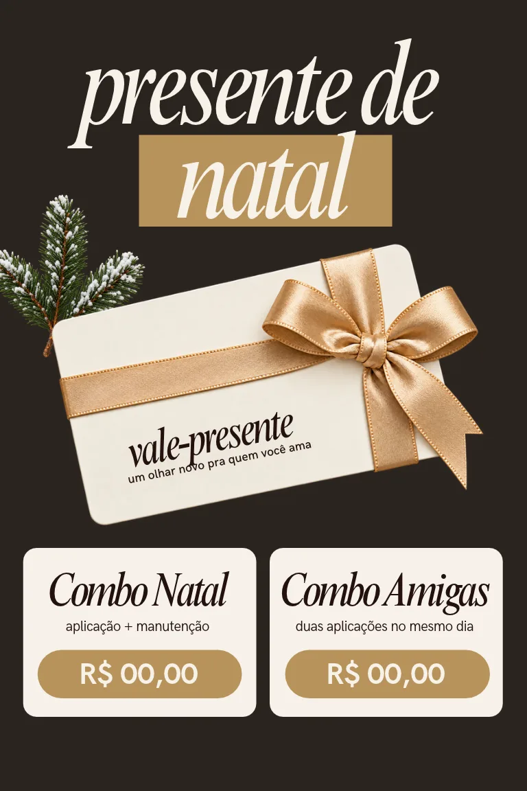 Presente de Natal: vale-presente de cílios
