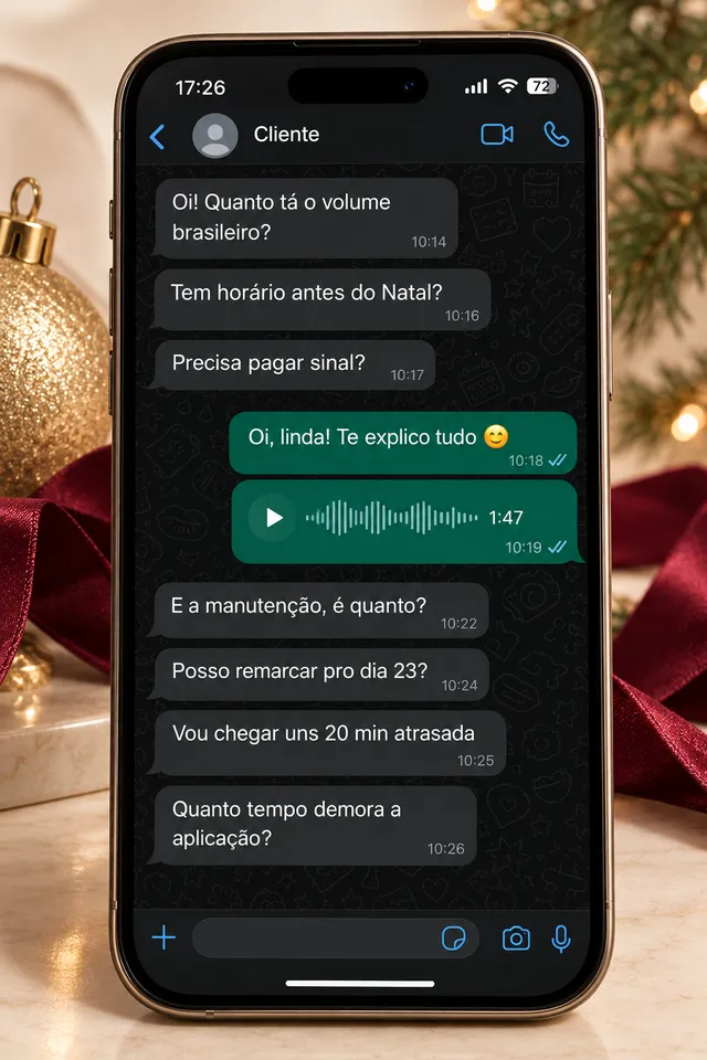 Conversa no WhatsApp mostrando atendimento sem organização